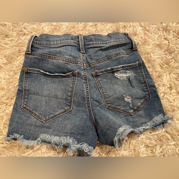 Mudd Distressed Denim Shorts High Rise FlxStretch Size 0 - Picture 2 of 4